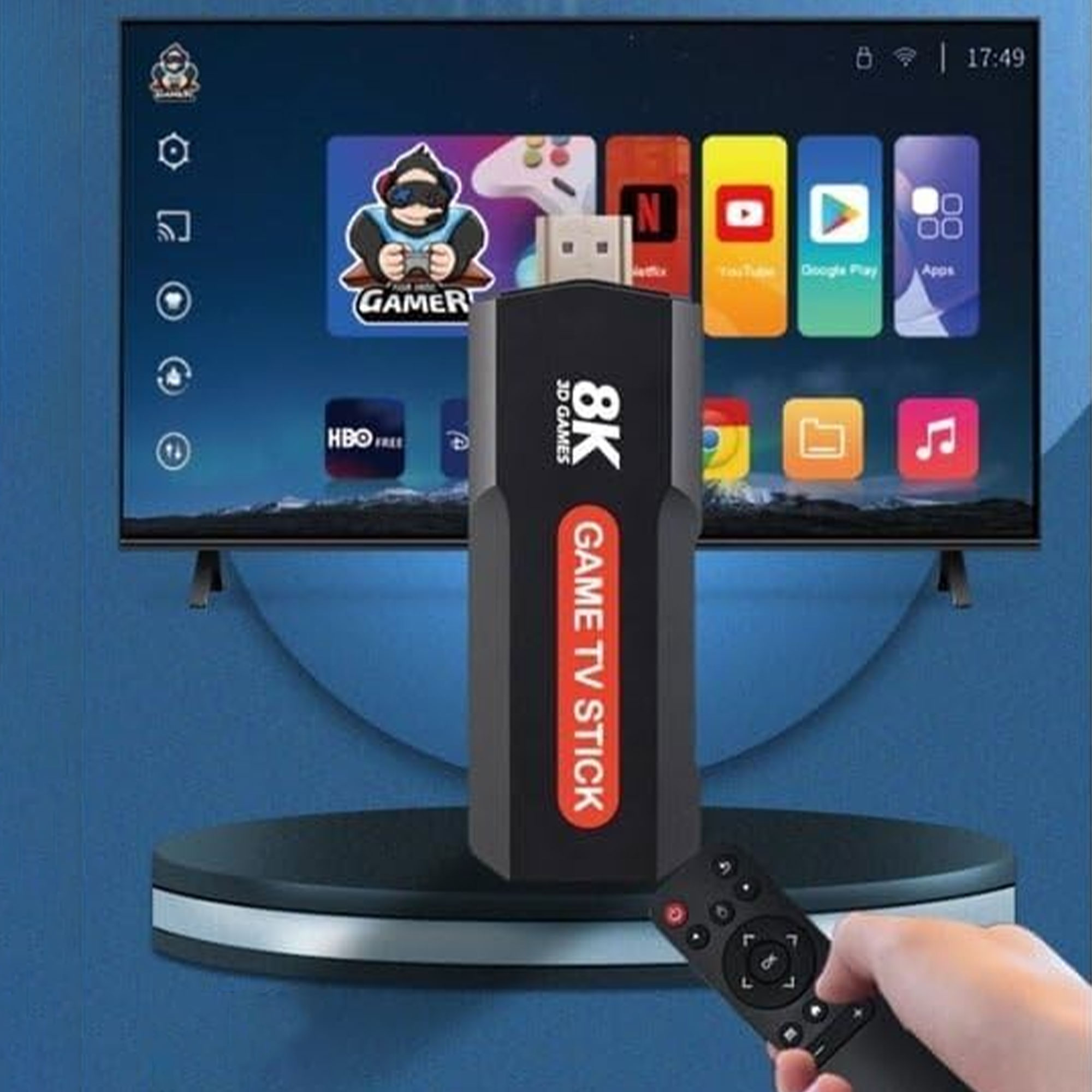 محول الشاشة العادية للأندرويد +مجموعة ألعاب +دراعات بلستيشن TV Box + Game Stick Bundle - الصورة 2