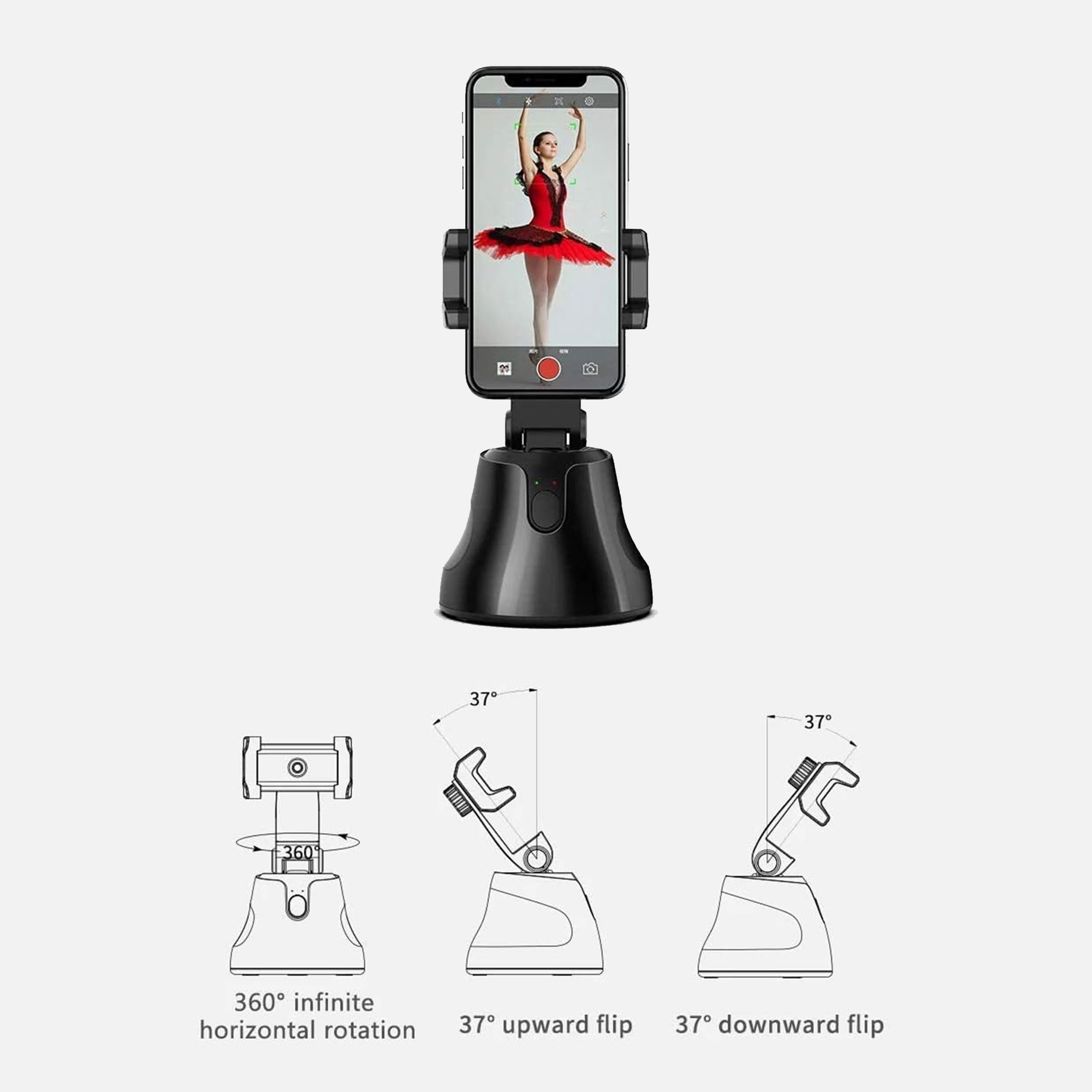 حامل هاتف ذكي يدور 360 درجة مع خاصية تتبع الوجه - الصورة 3
