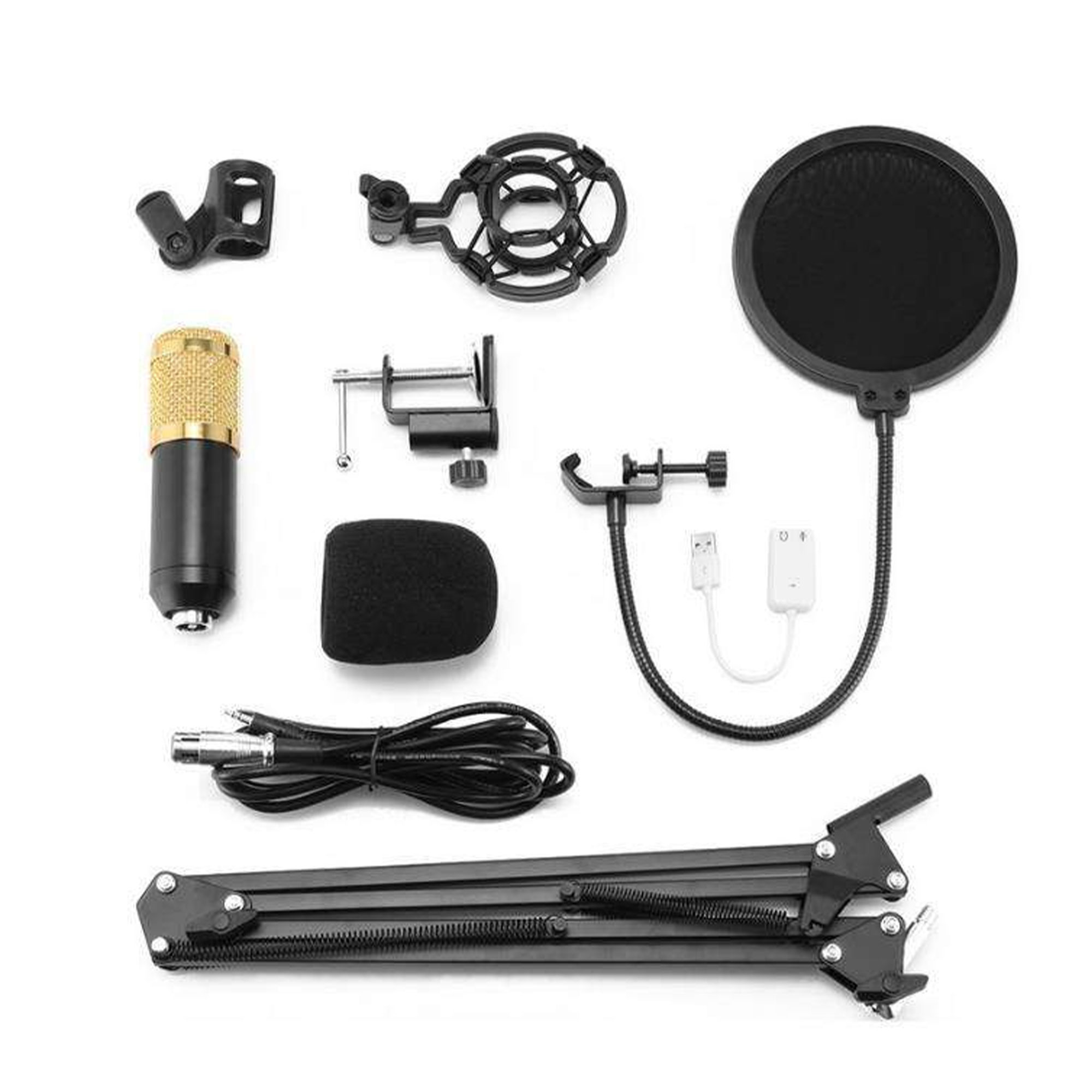 طقم البودكاست المحترف + 2 لوحات اضائة ثلاثية الابعاد LED - الصورة 2